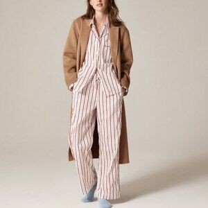 J. Crew Cotton poplin long-sleeve pajama pant set in peppermint stripe S